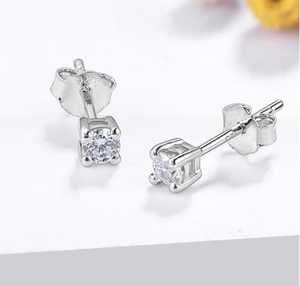 Pendientes de plata de ley 925 con circonita cúbica 5A, joyería para mujer, regalo de Navidad