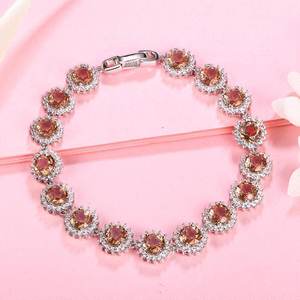 Pulsera de mujer de plata esterlina de la diáspora Pulsera de piedra sudanesa artificial de 16 quilates