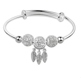 Aleación chapada en plata 999 Nicho de plata Pulsera de villa de viento frío personalizada Pulsera de plata al por mayor