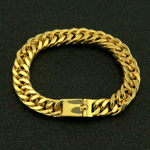 Hip Hop Rapper Overbearing Pulsera de oro cubano Joyas Pulsera exagerada Pulsera