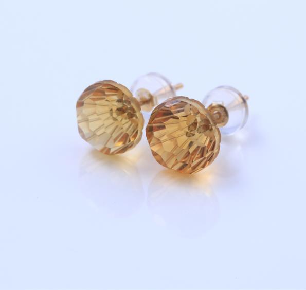 Pendientes de moda chapados en plata esterlina 925 de cristal rosa champán