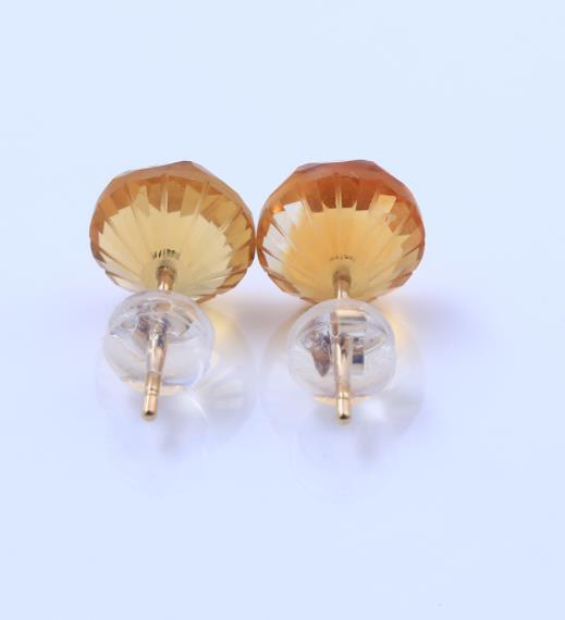 Pendientes de moda chapados en plata esterlina 925 de cristal rosa champán