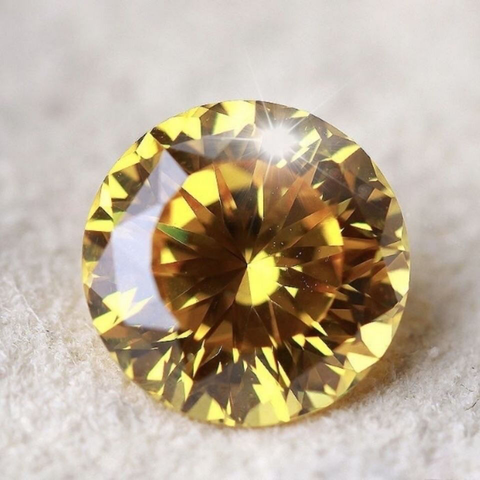 Moissanite de corte brillante redondo DEF de alta calidad amarillo de 11,0-12,0 mm para la fabricación de joyas