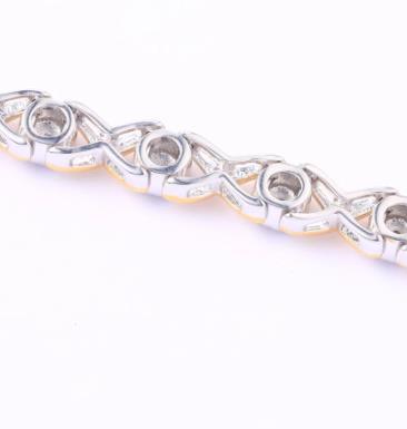 Pulsera de plata de ley con diamantes naturales joyas amarillas chapadas en oro