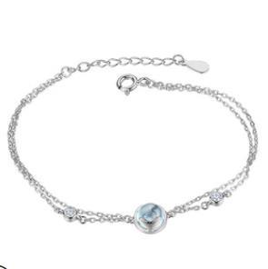 Pulsera de plata con temperamento de zafiro con incrustaciones de cola de pez de plata coreana de plata esterlina