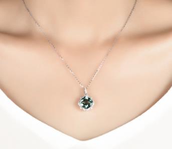 Colgante de cristal verde, joyería de plata de ley 925 de alta calidad, regalo para el día de la madre