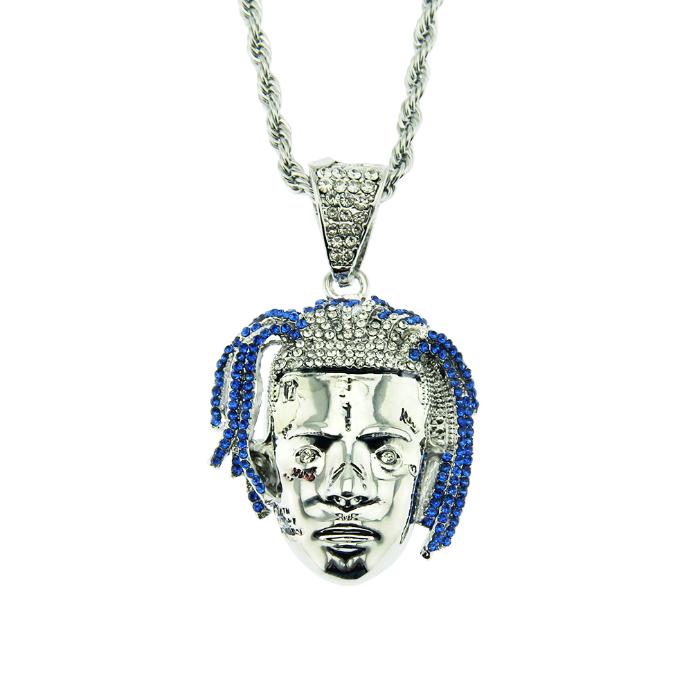 Cantante de Hip Hop Avatar collar colgante de cristal colgante