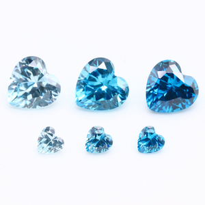 Venta al por mayor de fábrica 3A Blue Heart Cut Cubic Zirconia