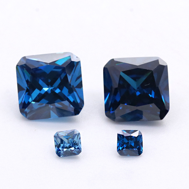 Zirconia cúbica en forma de cojín azul oscuro de alta calidad de venta directa del fabricante