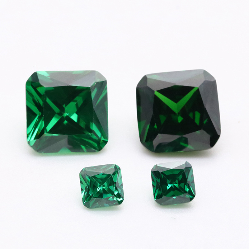 Zirconia cúbica Cuhion verde de alta calidad para el diseño de joyas