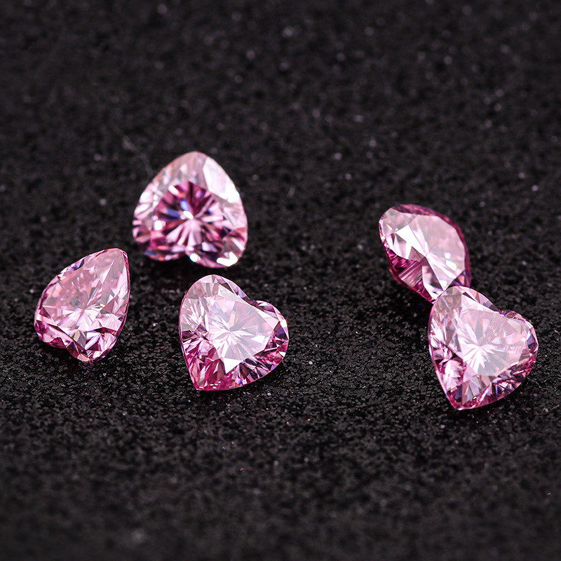 Moissanite de corte de corazón VVS rosa de 5,0 mm Moissanite sintético de alta calidad a precio de fábrica