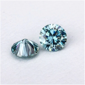 Moissanite azul de corte brillante redondo DEF de alta calidad de 7,0-8,0 mm para la fabricación de joyas