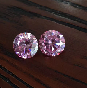 Moissanite de corte brillante redondo DEF de alta calidad rosa de 4,0-5,0 mm para la fabricación de joyas