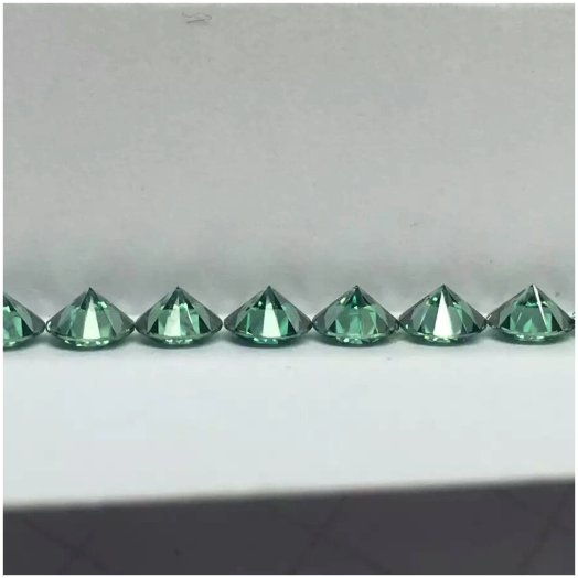 Moissanite de corte brillante redondo DEF de alta calidad verde de 8,0-9,0 mm para la fabricación de joyas