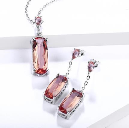 La fábrica vende directamente joyería de moda para mujer con corte rectangular elegante 3EX