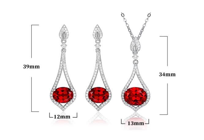 Pendientes de joyería de plata rubí S925 Regalos de joyería de estilo romántico de moda exquisita