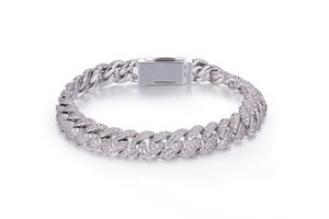 Lujosa pulsera de moissanita para hombres y mujeres con diamantes completos