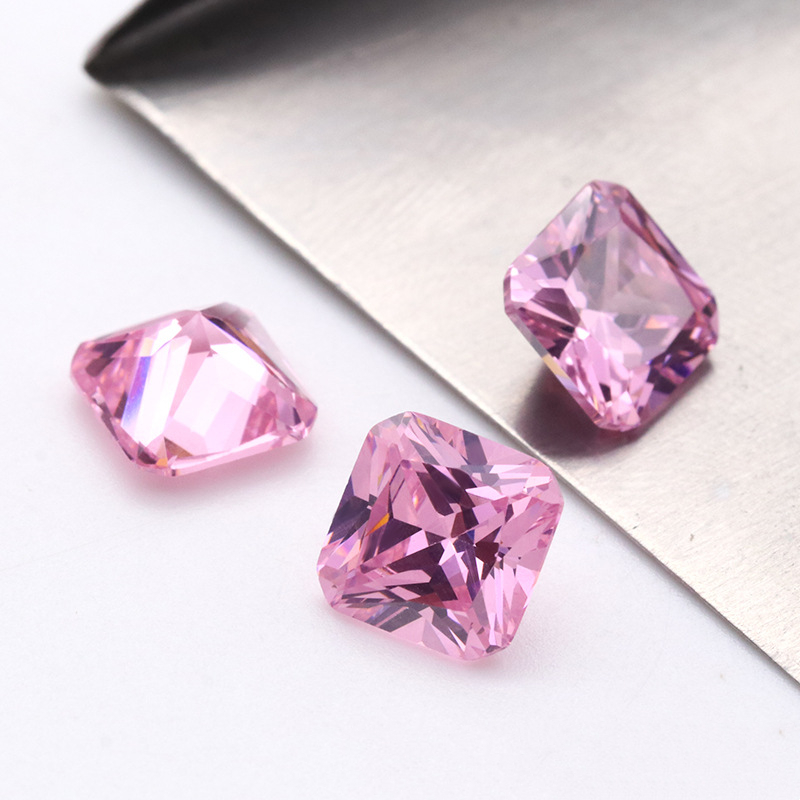 3A Venta caliente VVS Pink Cojín Cubic Zirconia