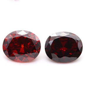 5A 3EX D VVS Zirconia cúbica ovalada roja oscura para joyería