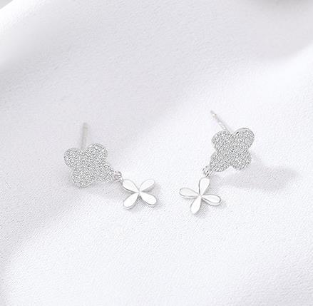 Pendientes Mujer Clover 925 Chapados En Plata De Ley