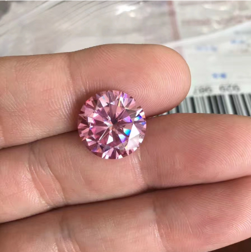 Moissanite de corte brillante redondo DEF de alta calidad rosa de 0,8-3,0 mm para la fabricación de joyas