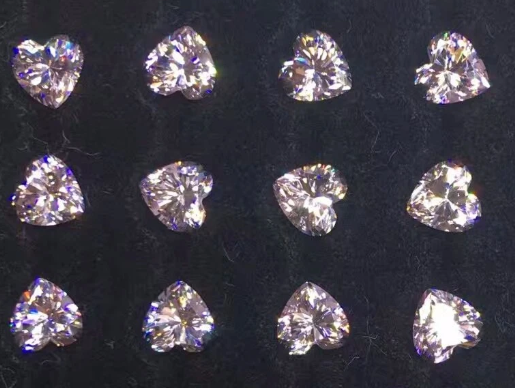 Moissanite suelto de corte de corazón de color rosa claro medio de alta calidad Precio por quilate