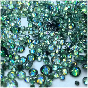 Moissanite de corte brillante redondo DEF de alta calidad verde de 8,0-9,0 mm para la fabricación de joyas