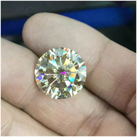 Moissanite de corte brillante redondo DEF de alta calidad amarillo de 0,8-3,0 mm para la fabricación de joyas