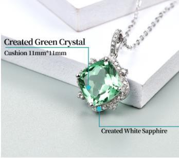 Colgante de cristal verde, joyería de plata de ley 925 de alta calidad, regalo para el día de la madre