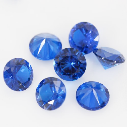 Moissanite azul de corte brillante redondo DEF de alta calidad de 11,0-12,0 mm para la fabricación de joyas