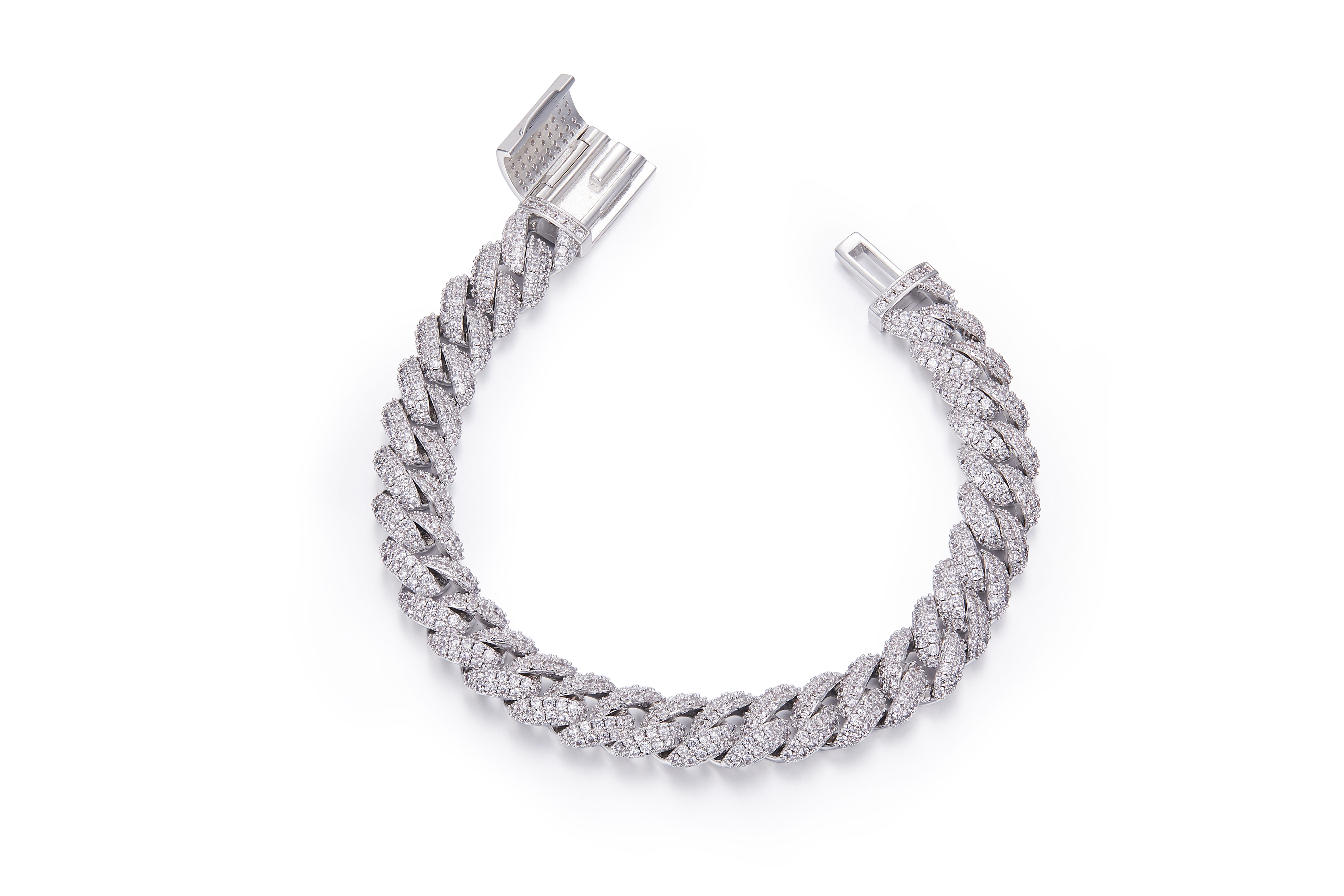 Lujosa pulsera de moissanita para hombres y mujeres con diamantes completos