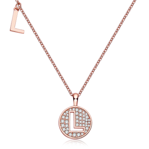 Serie alfabética L Lovely Rose Gold Necklace