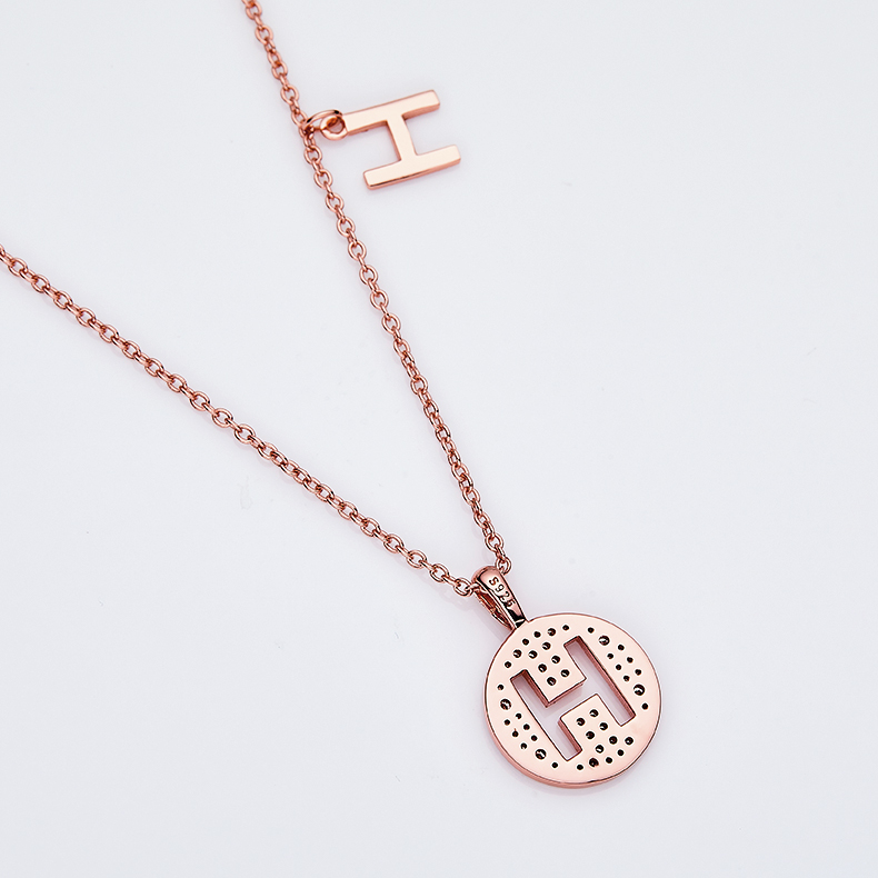 Serie alfabéticaH Lovely Rose Gold Necklace