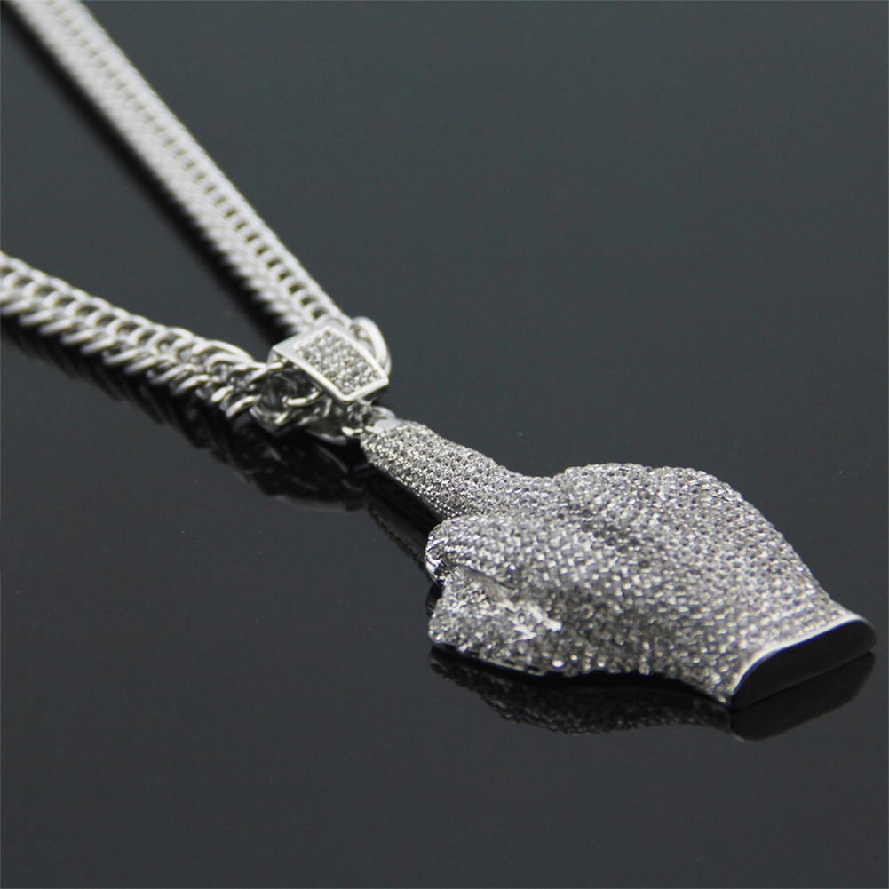 Hip Hop Sátira Color Plata Collar Moissanite Colgante