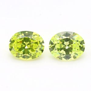 3EX Verde Manzana 5A Oval Zirconia Cúbica