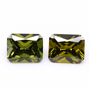 Olive 3A Crystal Gem Factory Venta al por mayor Rectángulo Cubic Zircon