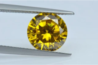 Moissanite de corte brillante redondo DEF de alta calidad amarillo de 13,0-14,0 mm para la fabricación de joyas