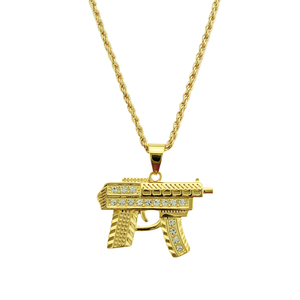 Colgante de collar de subfusil de hip hop