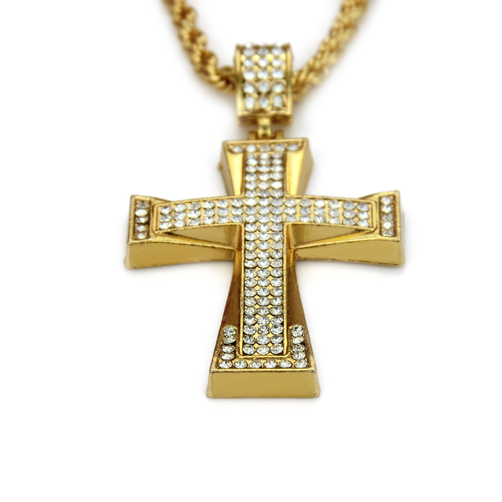 Cruz religiosa de hip hop del collar