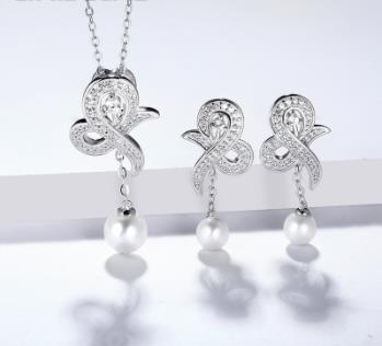 Pendientes de perlas de agua dulce con colgante de perlas de plata 925 para mujer a la moda coreana conjunto de joyería exquisita