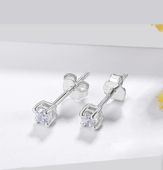 Pendientes de plata de ley 925 con circonita cúbica 5A, joyería para mujer, regalo de Navidad