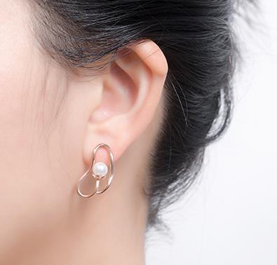 Pendientes de forma especial Pendientes de perlas de mujer chapados en plata de ley 925