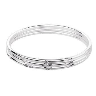 Tres pulseras combinadas, pulsera de plata maciza con incrustaciones para mujer, joyería joven