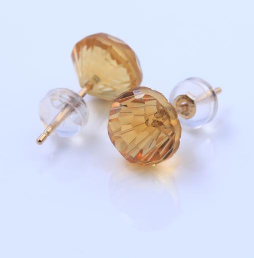 Pendientes de moda chapados en plata esterlina 925 de cristal rosa champán