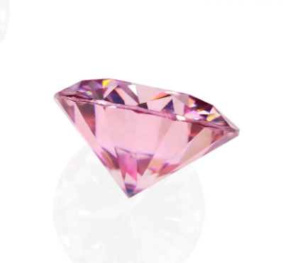 Moissanite de corte brillante redondo DEF de alta calidad rosa de 13,0-14,0 mm para la fabricación de joyas