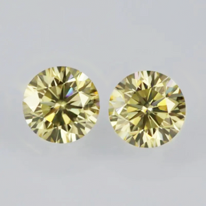 Moissanite de corte brillante redondo DEF de alta calidad amarillo de 8,0-9,0 mm para la fabricación de joyas