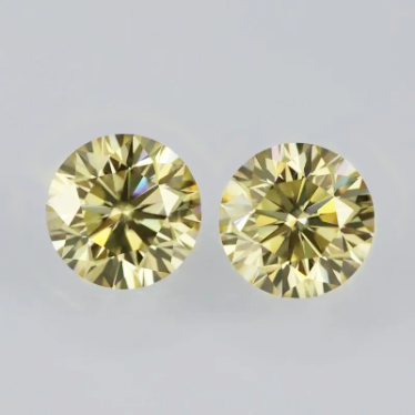 Moissanite de corte brillante redondo DEF de alta calidad amarillo de 6,0-7,0 mm para la fabricación de joyas