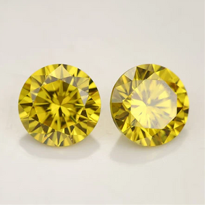 Moissanite de corte brillante redondo DEF de alta calidad amarillo de 7,0-8,0 mm para la fabricación de joyas