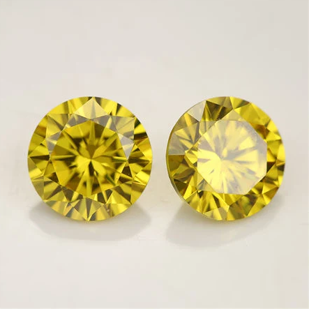 Moissanite de corte brillante redondo DEF de alta calidad amarillo de 10,0-11,0 mm para la fabricación de joyas