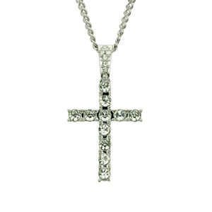 Colgante de plata Ecklace de cruz religiosa de hip hop